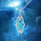 Irish Celtic Knot Opal Pendant Necklace