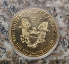 Golden Eagle One Dollar Coin Solid Silver 24k Gold Plated 2012  999 Pure Usa