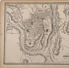 1885 Jerusalem  Israel - Map Original Christian Armenian Jewish Quarter
