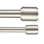 1  Window Treatment Curtain Rod With Cylindrical Cap Finials  Double Drapery    