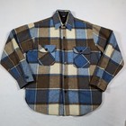Vintage 60s Cpo Button Up Plaid Flannel Heavyweight Shirt Jacket Lined Sz Medium