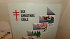 1967 Christmas Seals Stamp Cardboard 11x15 Poster Sign   Fold Out Table Ad