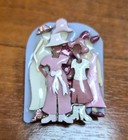 Vintage Woman Pins By Lucinda Purple Background With 5 Young Women Pin   Brooch