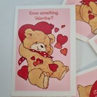 Lot 4 Vtg Valentine s Day Cards Blank Kids Bears School American Greating 1989