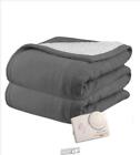 Biddeford 2061-9032138-902 Microplush Sherpa Electric Heated Blanket Full Grey