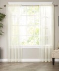 Elegant Comfort Set Of 2 Sheer Curtain Panels - Rod Pocket
