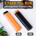 2 Pack Pill Organizer Box 7 Day Weekly Travel Pill Case Holder 2 Times A Day  