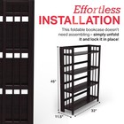 4-tier Folding Bookshelf   Espresso Wood Finish   45x32x11 5 Inches   Book Sh   