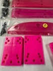 1980 Vintage Skateboard Pink Rails   Bat Rail Skid Plate Riser Pads 10 Sex Bolts
