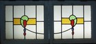 Abstract Pair Of Old English Stained Glass Windows 20  X 17 75 