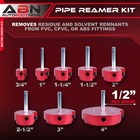 Abn 8pc Pipe Reamer Kit - Pvc Pipe Reaming Tool Set For Plumbing  Reamer