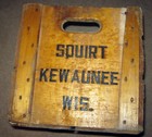 Vintage 1950 s Drink Squirt Wood Soda Crate Pop Advertising Kewaunee Wi