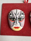 Vintage Chinese Sichuan Opera Masks Miniature Set Chuan Ju Wall Decor Art Framed