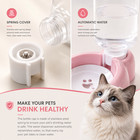 Pink Pet Feeding Station Stainless Bowl Automatic Water Dispenser Dog Cat
