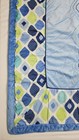 Baby Boom Blue Green White Diamond Geometric Soft Reversible Quilt 41x32