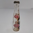 Vintage Miniature Glass Dr  Pepper Soda Bottle 2 3 4   W  Metal Cap