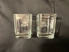 Set Of 2 Clear Square Glass Shot Glasses With Crown Logo Two-piece Set