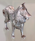 Silver 800 Collie Dog  Heavy  Figure  Sculpture