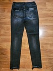Risen Women   s Black Dark Wash High Rise Skinny Distressed Stretch Jeans 11 30