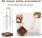 Incense Holder  Wooden Incense Holder For Sticks With Glass Ash Catcher  Anti-as