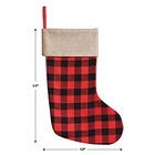 Red   Black Buffalo Plaid Christmas Stockings - Faux 17 x12  - 2 Pieces