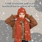 Winter Knit Beanie Hat Scarf Gloves Cold Weather Set  Warm Knit One Size Orange