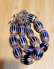 Authentic Antique Venetian Glass 6 Layer Chevron Beads  total Of 17 Beads 