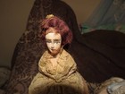 Antique Three Victorian Half Pincushion Dolls Bisque   Porcelain W  Hatpin