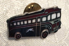 Vintage 1970s Greyhound Bus Lines Lapel Push Back Pin Pinback Black   Red