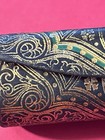 Vintage Made In Italy Gold Lipstick Holder Case With Mirror Leather-suede Nice