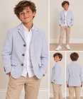 Gap Kids Boys Seersucker Striped Blazer Lined Notch Lapel M  8  Runs Big Wedding