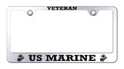 United States Marine Veteran License Plate Frame - Premium Chrome Plated Metal