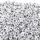 700pcs White Letter Beads Alphabet Beads For Making Diy  6mm  Alphabet Style