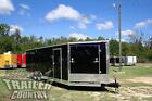 New 8 5 X 24 Enclosed Cargo Snowmobile Toy Car Hauler Landscape Trailer W ramps