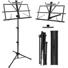 Adjustable Music Stand Portable Tripod 2 In 1 Foldable Sheet Music Holder New