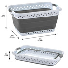 Collapsible Laundry Basket Large Foldable Clothes Hamper Space Saving White