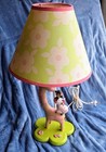 Kids Line Safari Theme Table Lamp Giraffe Monkey Pink Hippo Pink   Green Nursery
