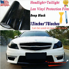 12 x78  Gloss Dark Black Smoke Headlight Taillight Fog Light Tint Film Vinyl