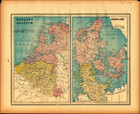 Vintage 1895 Spain   Portugal Or Holland   Belgium Or Denmark Map Original Atlas