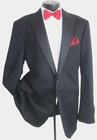 Arnold Brant Solid Black 2button Flannel Cashmere   Mink Tuxedo Jacket  Coat 46l