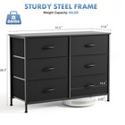 6 Drawer Dresser For Bedroom  Fabric Storage Organizer With Sturdy Metal Frame