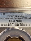 1864 Two Cent Piece  Small Motto  Pcgs Vf Detail     Inv12    G170