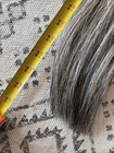 Natural Straight Tail Extensions With Braided Loop  30 Inches Long Silver Grey