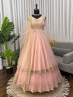 New Designer Faux Georgette Peach Top Lehenga With Dupatta For Function Wear