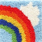Latch Hook Kits Little Rug For Kids Rainbow And White Cloud Color Printed