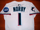 Miami Marlins Connor Norby Game Issued Un Worn  25 Nike Road Jersey  orioles 