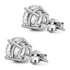 Lab-created 2ct Round Cut Diamond Solitaire Stud Earrings 14k White Gold Finish