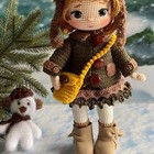 Handmade Winter Crochet Doll  Bear Hat Amigurumi Toy  Gift For Girls