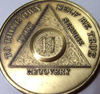 Alcoholics Anonymous Aa 2 Year Bronze Medallion Coin Chip Token Sobriety Sober