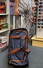 20    Rolling Wheeled Duffel Bag Carry On Trolley Bag Travel Luggage Two Zipper